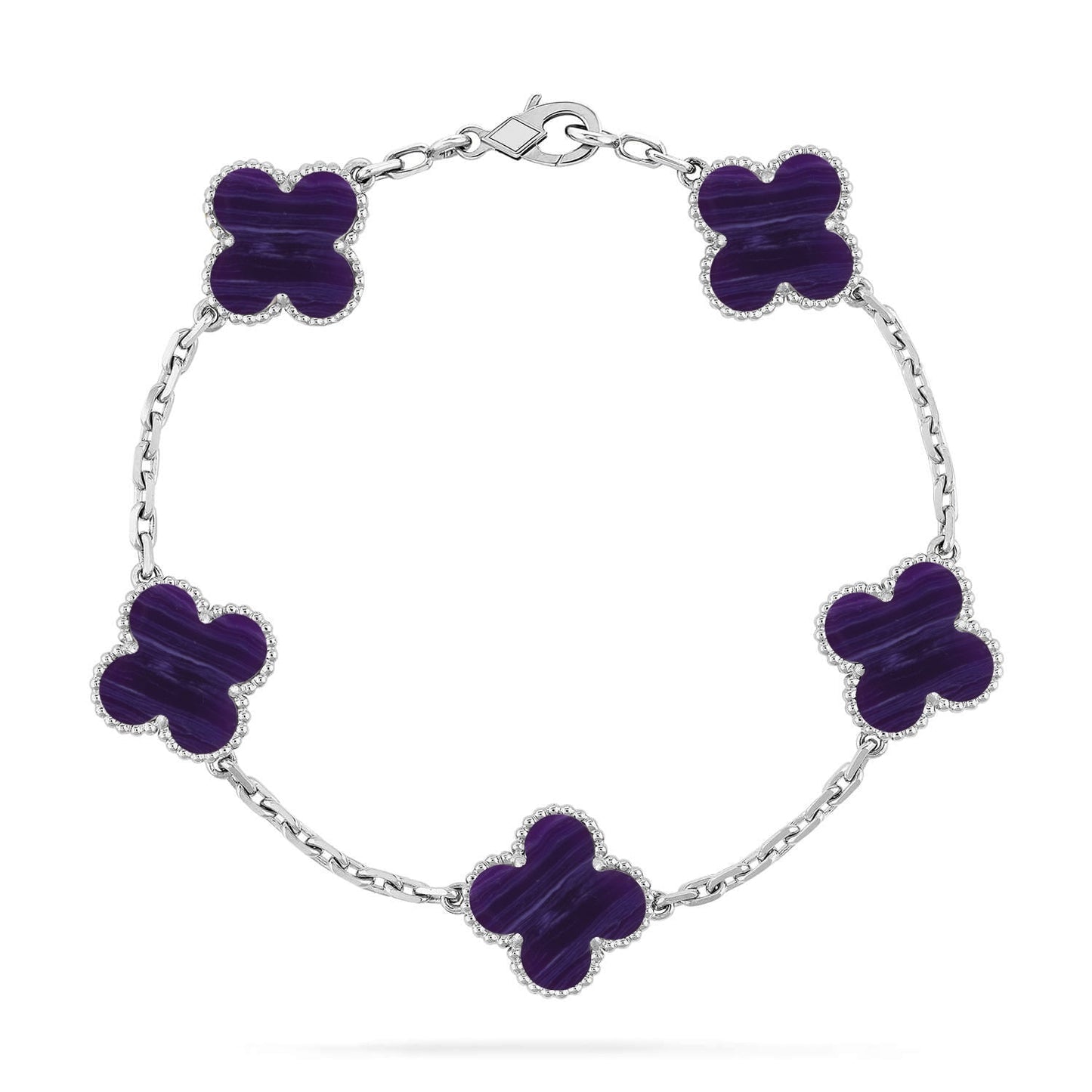 [Glow Jewelry]New CLOVER 5 MOTIF PURPLE STRIPES BRACELET COLLECTION