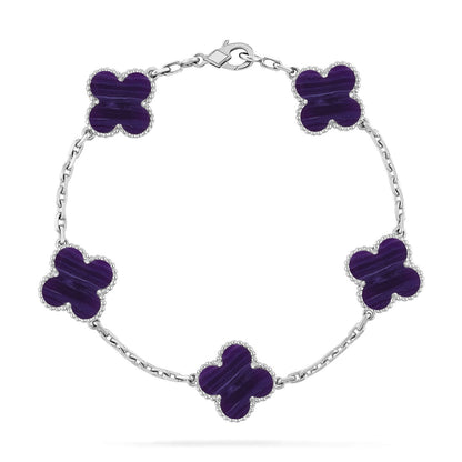 [Glow Jewelry]New CLOVER 5 MOTIF PURPLE STRIPES BRACELET COLLECTION