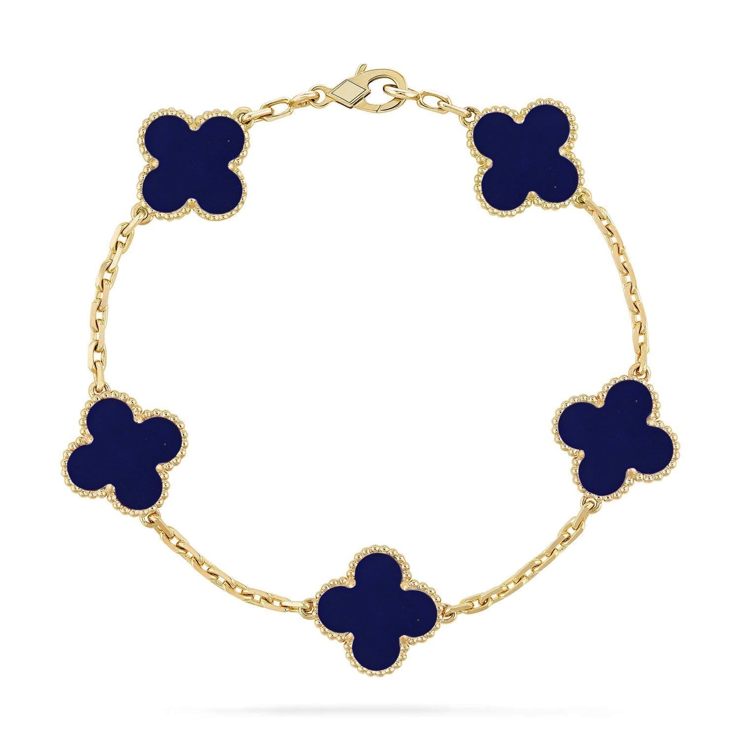 [Glow Jewelry]CLOVER 5 MOTIF LAPIS LAZULI BRACELET COLLECTION