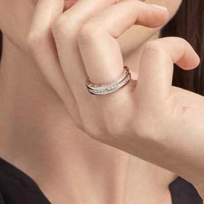 [Glow Jewelry]ZERO 1 ONE-BAND PAVED DIAMONDS ON THE SPIRAL RING