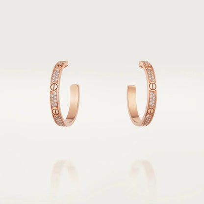 ¡®Glow Jewelry¡¯LOVE DIAMOND PINK GOLD HOOP EARRINGS