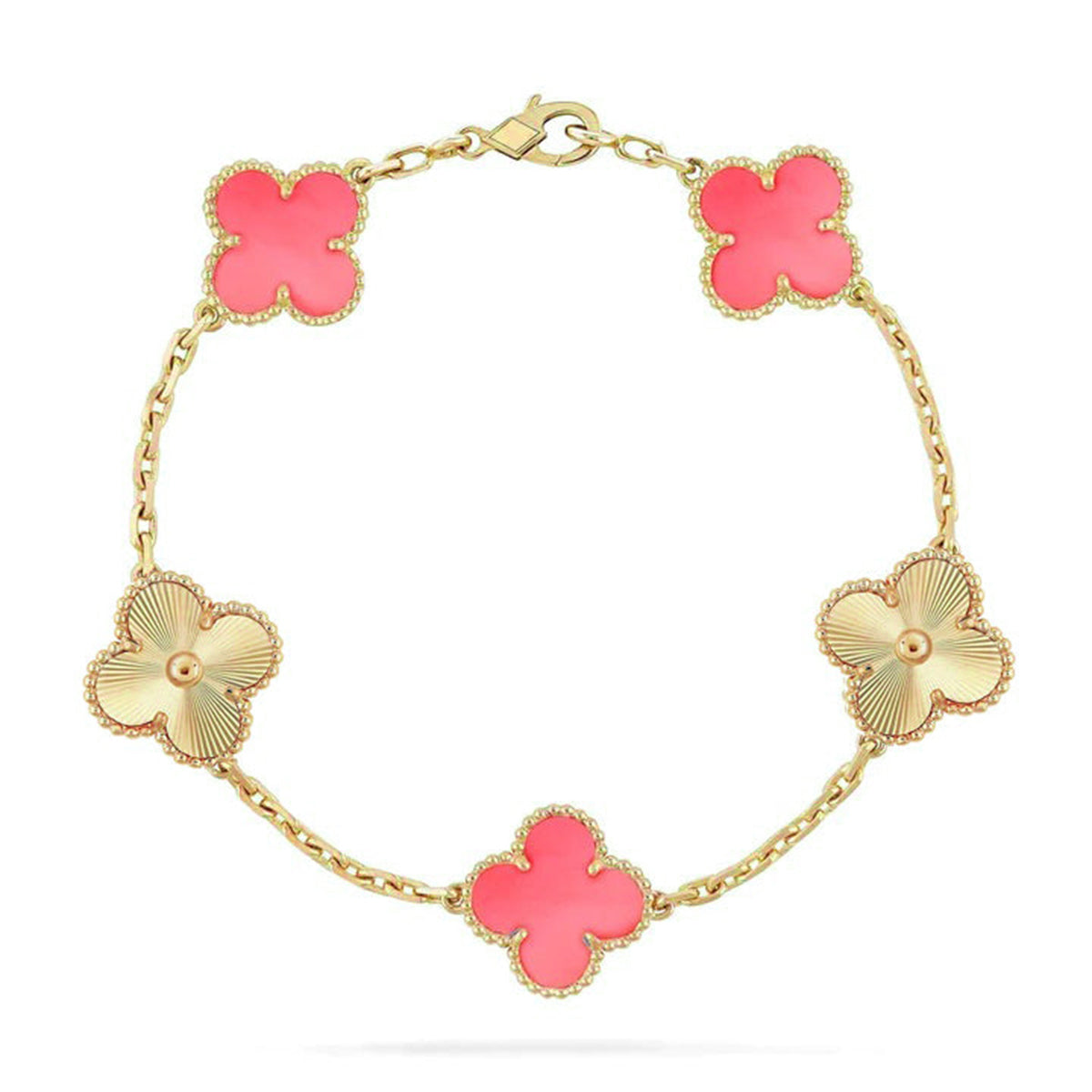 [Glow Jewelry]New  CLOVER 5 MOTIFS  PINK MOP BRACELET COLLECTION