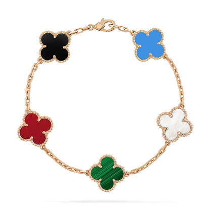 [Glow Jewelry]CLOVER 5 MOTIFS MULTICOLOR BRACELET