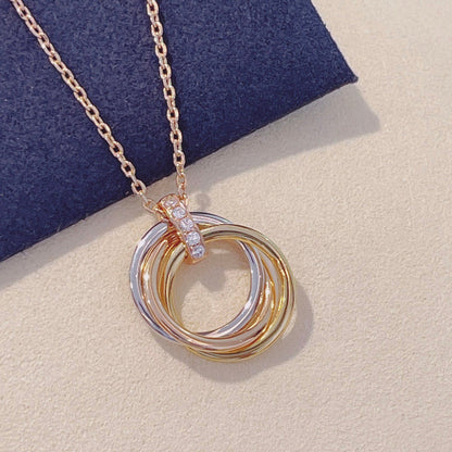 [Glow Jewelry]TRINITY NECKLACE GOLD  DIAMONDS