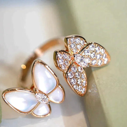 [Glow Jewelry]TWIN BUTTERFLY DIAMOND MOP RING