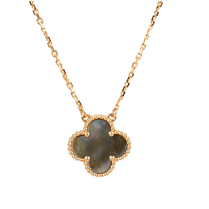 ¡®Glow Jewelry¡¯CLOVER 15MM  GRAY MOTHER OF PEARL NECKLACE