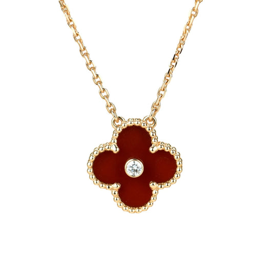 ¡®Glow Jewelry¡¯CLOVER 15MM DIAMOND CARNELIAN NECKLACE