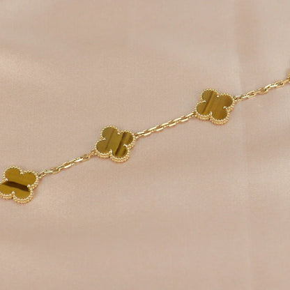 [Glow Jewelry]New  CLOVER 5 MOTIFS TIGER EYE BRACELET COLLECTION