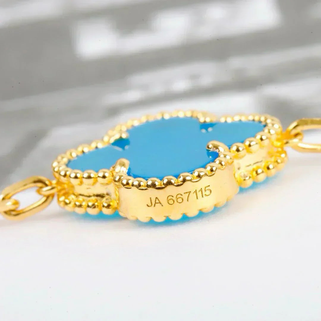 [Glow Jewelry] CLOVER 5 MOTIF TURQUOISE BRACELET COLLECTION