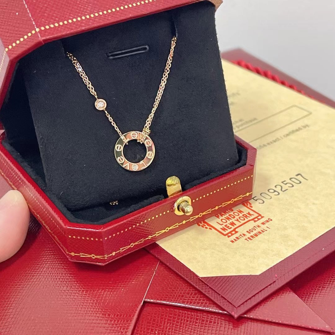 [Glow Jewelry]LOVE NECKLACE 16MM 2 DIAMONDS