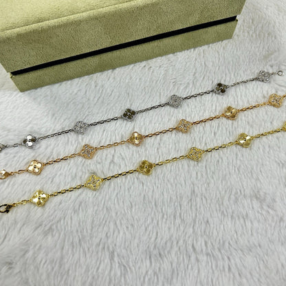 [Glow Jewelry]CLOVER 6 MOTIF DIAMOND LASER BRACELET