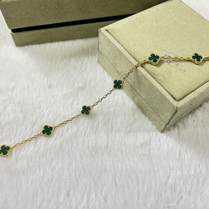 [Glow Jewelry]CLOVER 6 MOTIF MALACHITE BRACELET