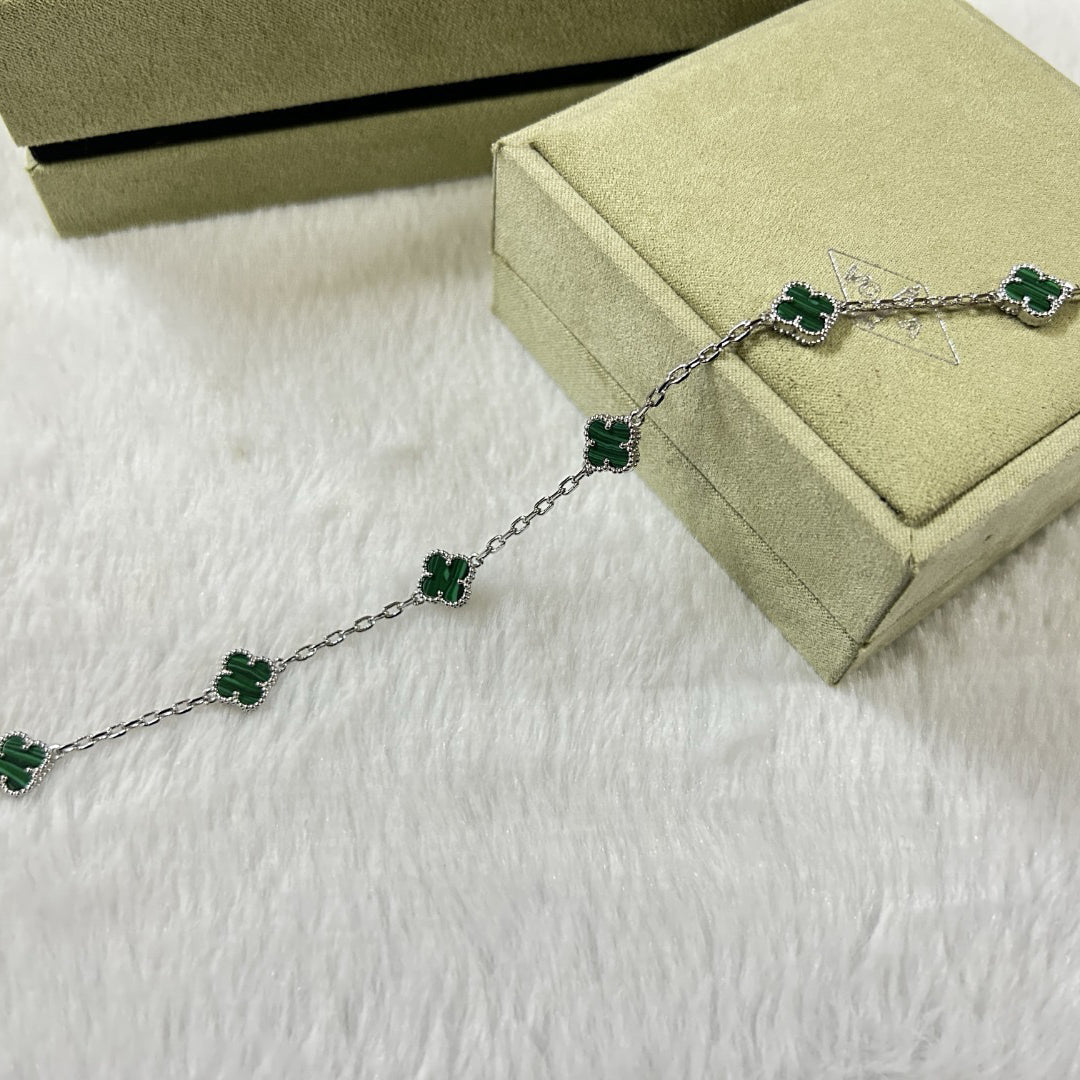 [Glow Jewelry]CLOVER 6 MOTIF MALACHITE BRACELET