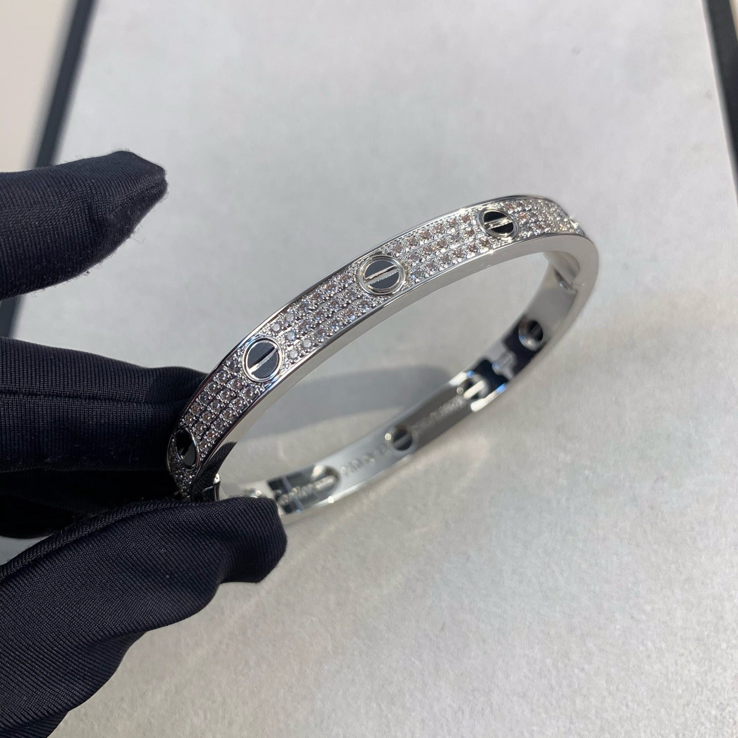 ¡®Glow Jewelry¡¯LOVE BRACELET 6.1MM DIAMOND-PAVED CERAMIC