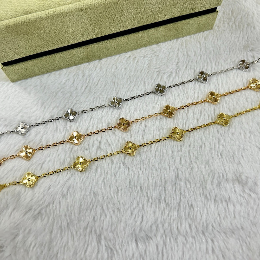 [Glow Jewelry]クローバー6モチーフダイヤモンドブレスレット