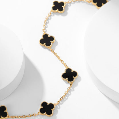 ¡®Glow Jewelry¡¯CLOVER 10 MOTIFS ONYX NECKLACE