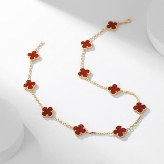 ¡®Glow Jewelry¡¯CLOVER 10 MOTIFS CARNELIAN NECKLACE