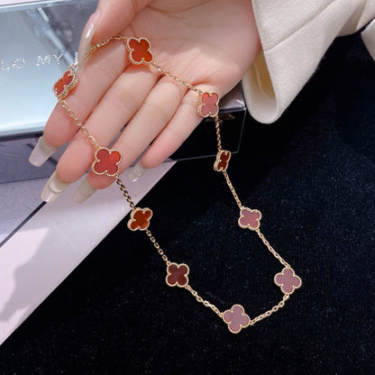 ¡®Glow Jewelry¡¯CLOVER 10 MOTIFS CARNELIAN NECKLACE