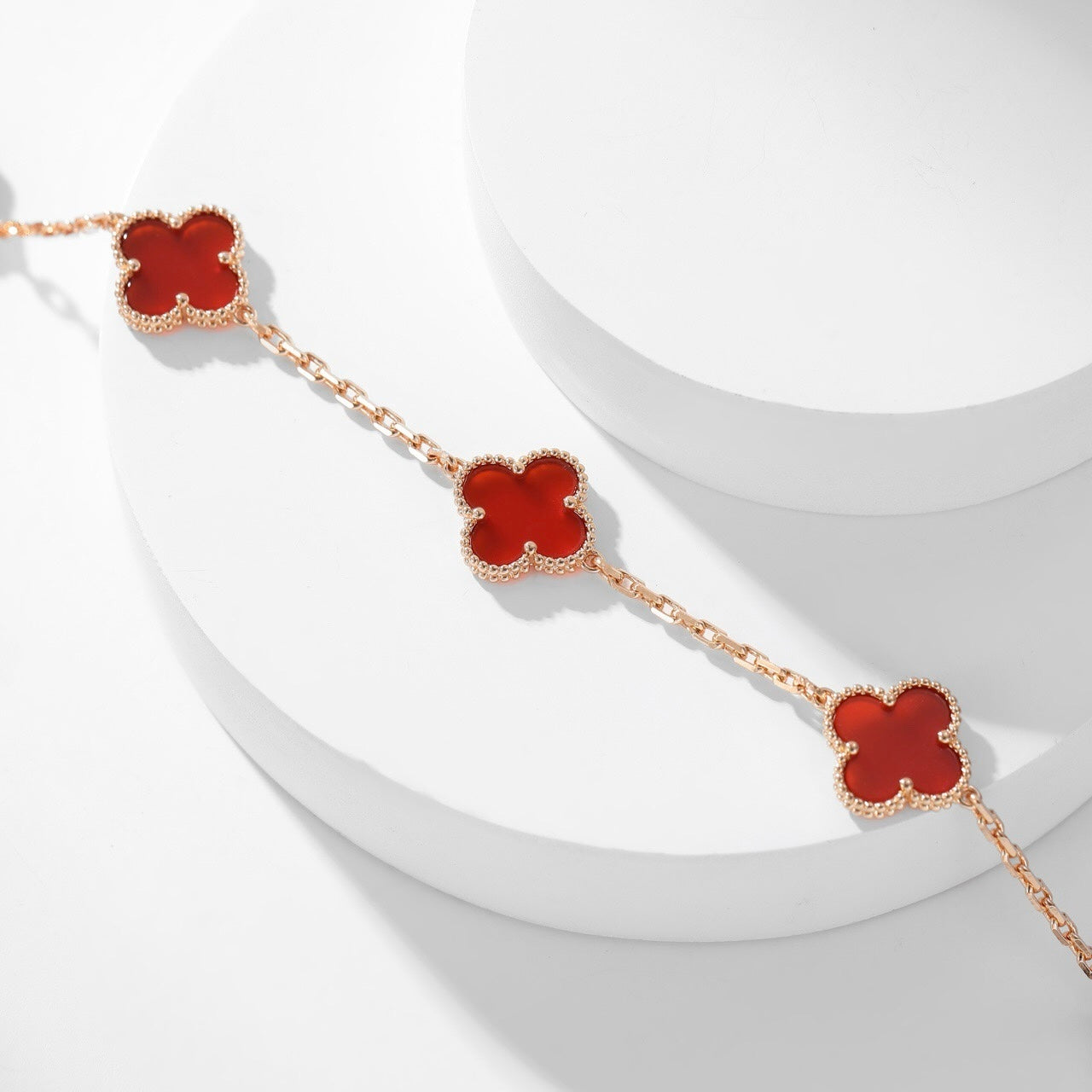 ¡®Glow Jewelry¡¯CLOVER 10 MOTIFS CARNELIAN NECKLACE