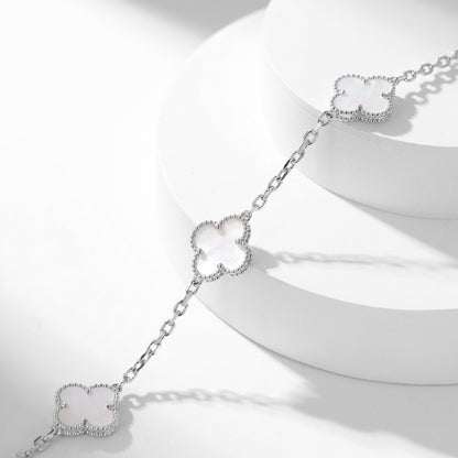 [Glow Jewelry]CLOVER 10 MOTIFS WHITE MOTHER OF PEARL NECKLACE