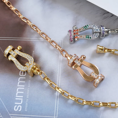 [Glow Jewelry]FORCE LARGE HORSESHOE CLASP  METAL BRACELET