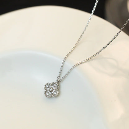 [Glow Jewelry]CLOVER MINI 9.5MM PENDANT DIAMOND NECKLACE