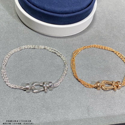 [Glow Jewelry]FORCE SMALL HORSESHOE  DIAMOND CHAIN ROPE BRACELET