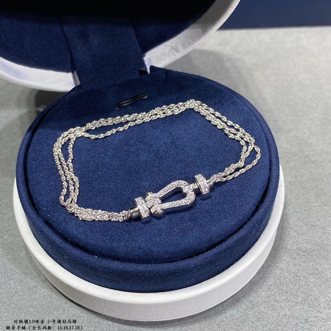 [Glow Jewelry]FORCE SMALL HORSESHOE  DIAMOND CHAIN ROPE BRACELET