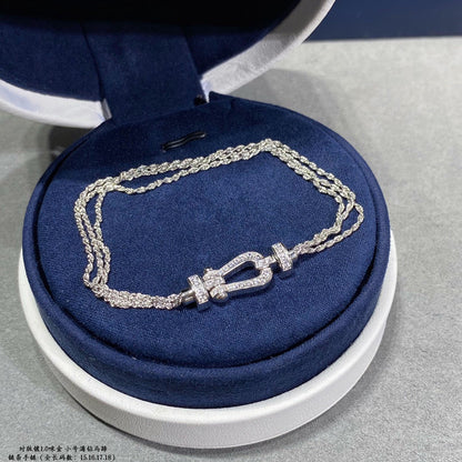 [Glow Jewelry]FORCE SMALL HORSESHOE  DIAMOND CHAIN ROPE BRACELET