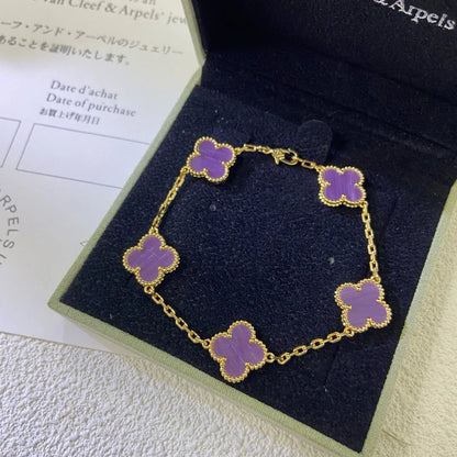 [Glow Jewelry]New  CLOVER 5 MOTIF VIOLET BRACELET COLLECTION