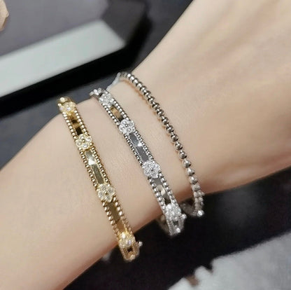 [Glow Jewelry]CLOVER BRACELET 4MM DIAMONDS