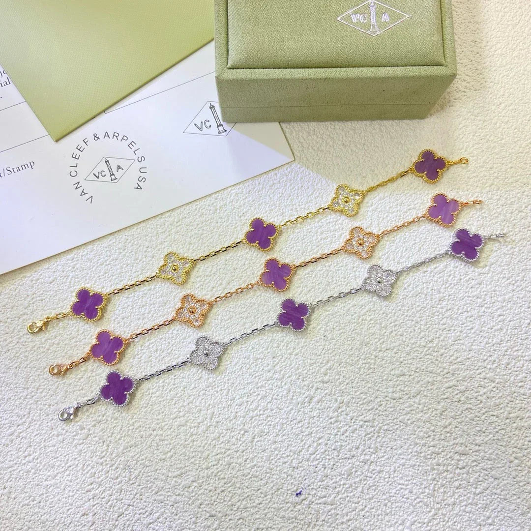 [Glow Jewelry]New  CLOVER 5 MOTIF VIOLET BRACELET COLLECTION