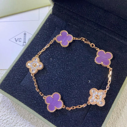 [Glow Jewelry]New  CLOVER 5 MOTIF VIOLET BRACELET COLLECTION