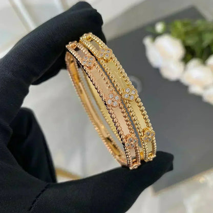 [Glow Jewelry]CLOVER BRACELET 4MM DIAMONDS