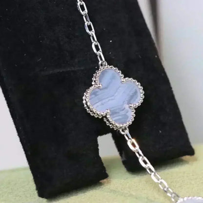 [Glow Jewelry] CLOVER 5 MOTIF PURPLE CHALCEDONY BRACELET COLLECTION