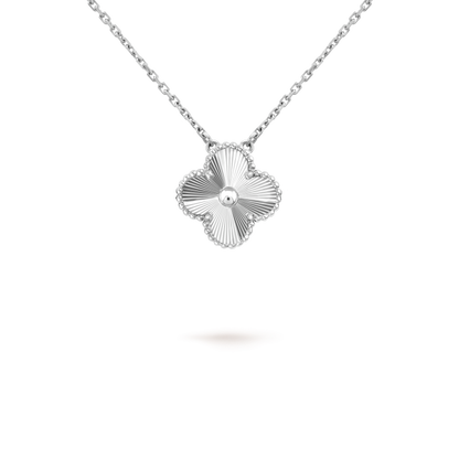 [Glow Jewelry]CLOVER 15MM LASER NECKLACE SILVER