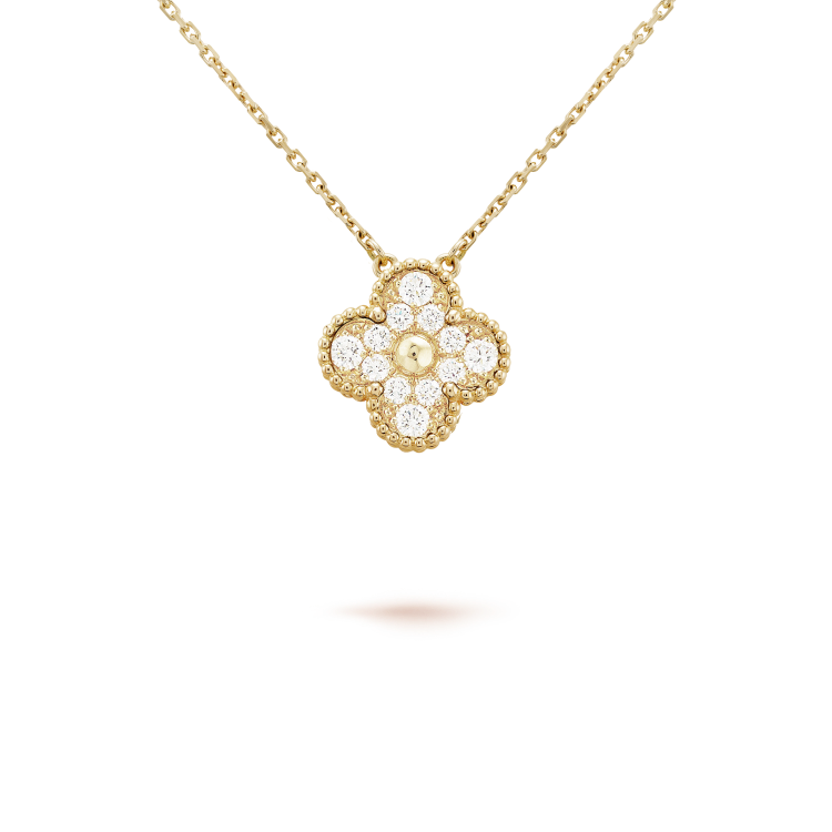 ¡®Glow Jewelry¡¯CLOVER 15MM DIAMOND SINGLE FLOWER NECKLACE