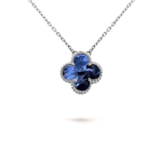 [Glow Jewelry]CLOVER 15MM PIETERSITE NECKLACE SILVER