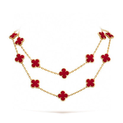 ¡®Glow Jewelry¡¯CLOVER 20 MOTIFS CARNELIAN NECKLACE