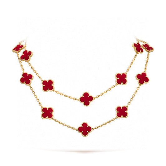 ¡®Glow Jewelry¡¯CLOVER 20 MOTIFS CARNELIAN NECKLACE