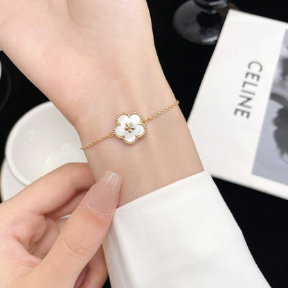 ¡®Glow Jewelry¡¯LUCKY WHITE MOP PLUM BLOSSOM  BRACELET