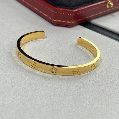 ¡®Glow Jewelry¡¯LOVE BRACELET 6.1MM 1 DIAMOND OPEN CUFF