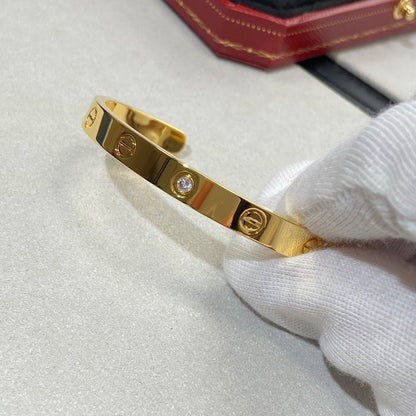 [Glow Jewelry]LOVE BRACELET 6.1MM 1 DIAMOND OPEN CUFF