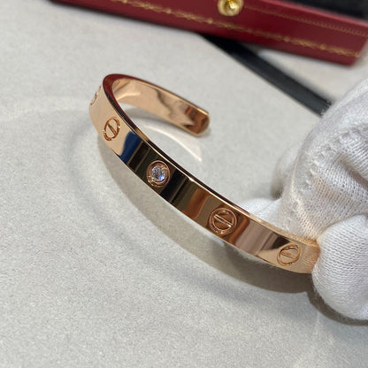 [Glow Jewelry]LOVE BRACELET 6.1MM 1 DIAMOND OPEN CUFF