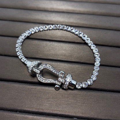 ¡®Glow Jewelry¡¯FORCE  LARGE HORSESHOE FULL DIAMOND TENNIS BRACELET
