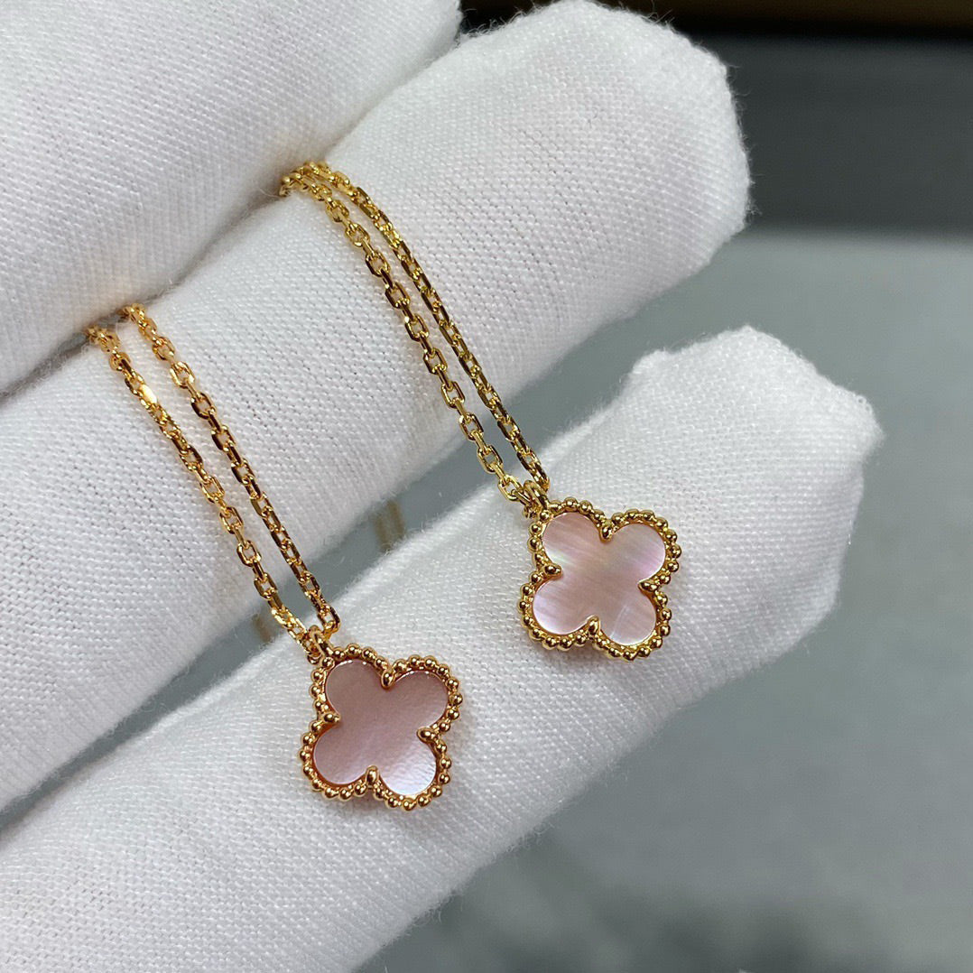 ¡®Glow Jewelry¡¯CLOVER 15MM PINK MOTHER-OF-PEARL SINGLE FLOWER NECKLACE