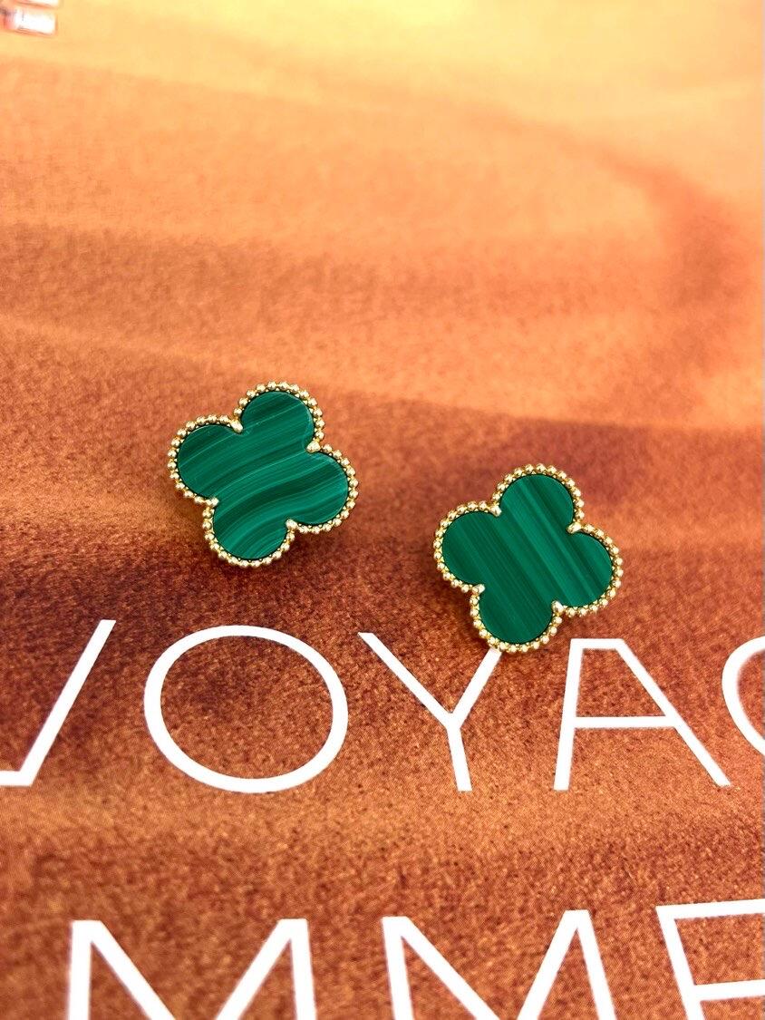 [Glow Jewelry] CLOVER LARGE (20mm) 1 MOTIFS GREENER MOP STUD EARRINGS