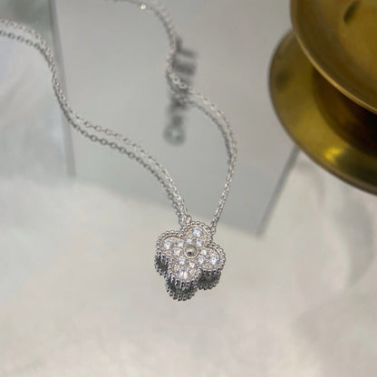 [Glow Jewelry]CLOVER 15MM DIAMOND SINGLE FLOWER NECKLACE