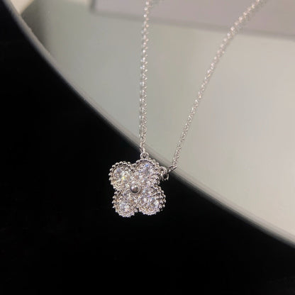 [Glow Jewelry]CLOVER 15MM DIAMOND SINGLE FLOWER NECKLACE