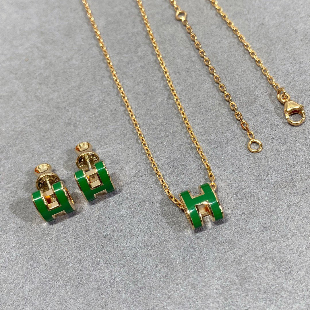 „Glow Jewelry“ POP H GRÜNE HALSKE TTE SILBER UND GOLD